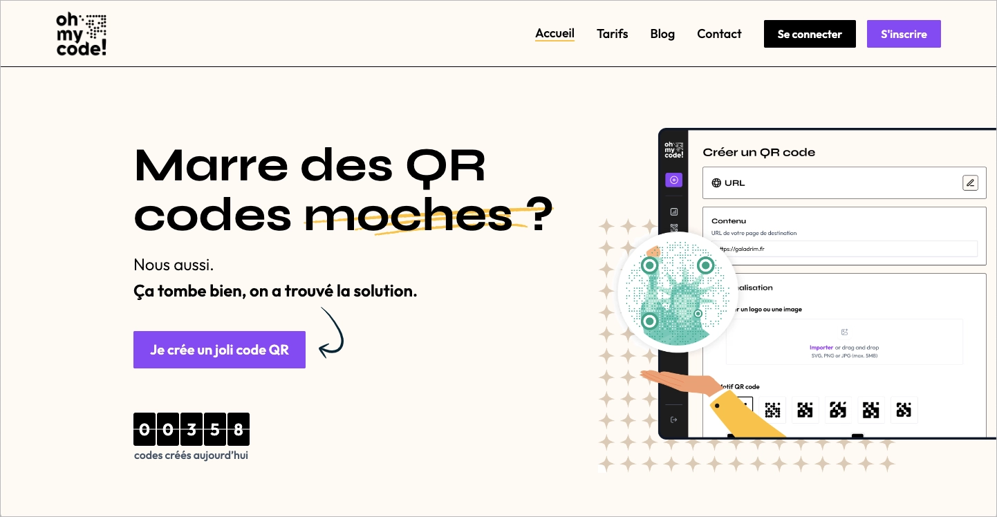 przykład designu landing page'a od Oh My Code