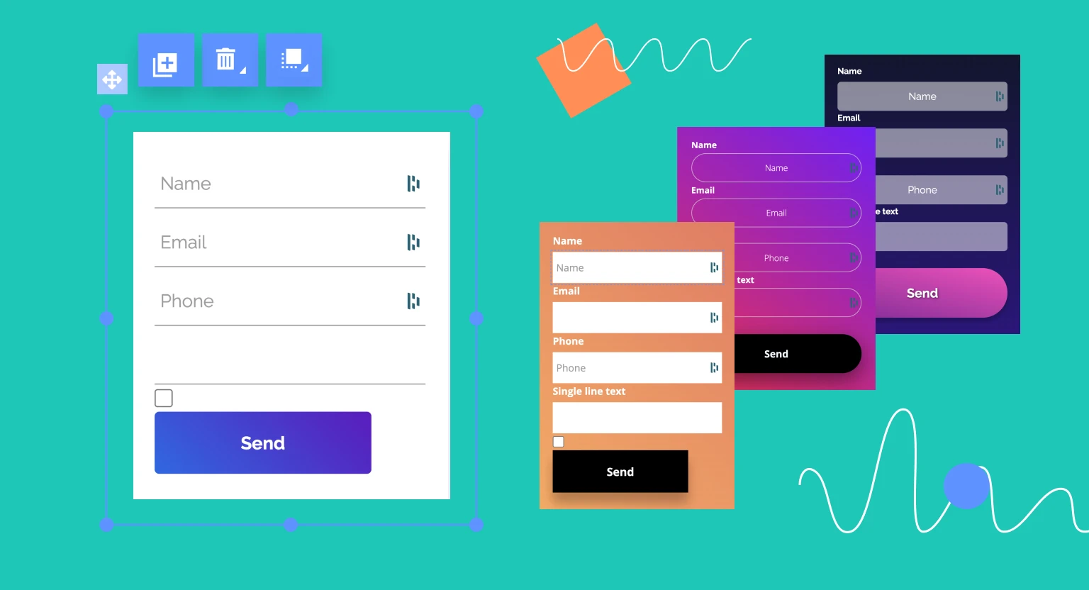 Forms on landing page