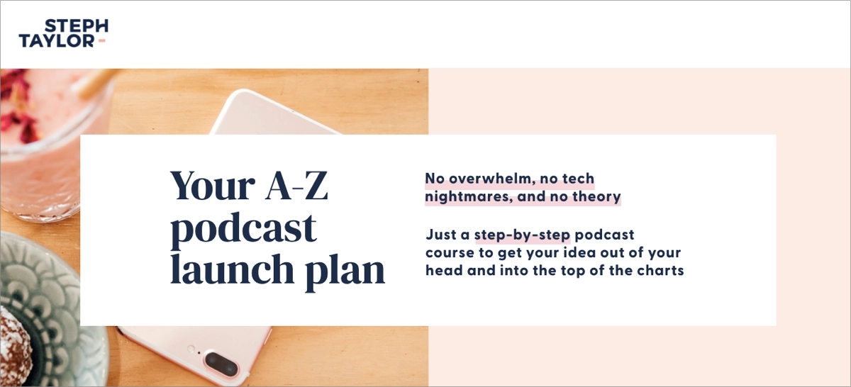 Podcast Course Landing page