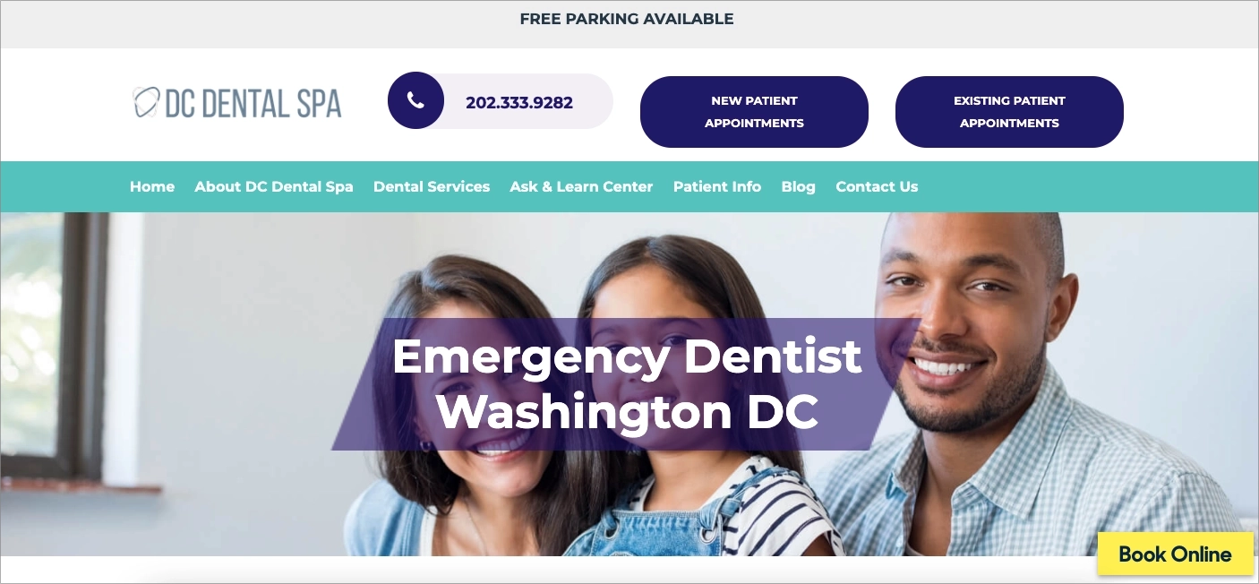 DC Dental Spa – Emergency Dental Care Landing Page