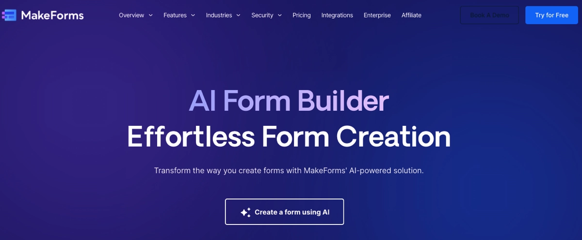 AI form creator MakeForms