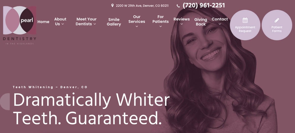Pearl Dentistry – Teeth Whitening Care Landing Page