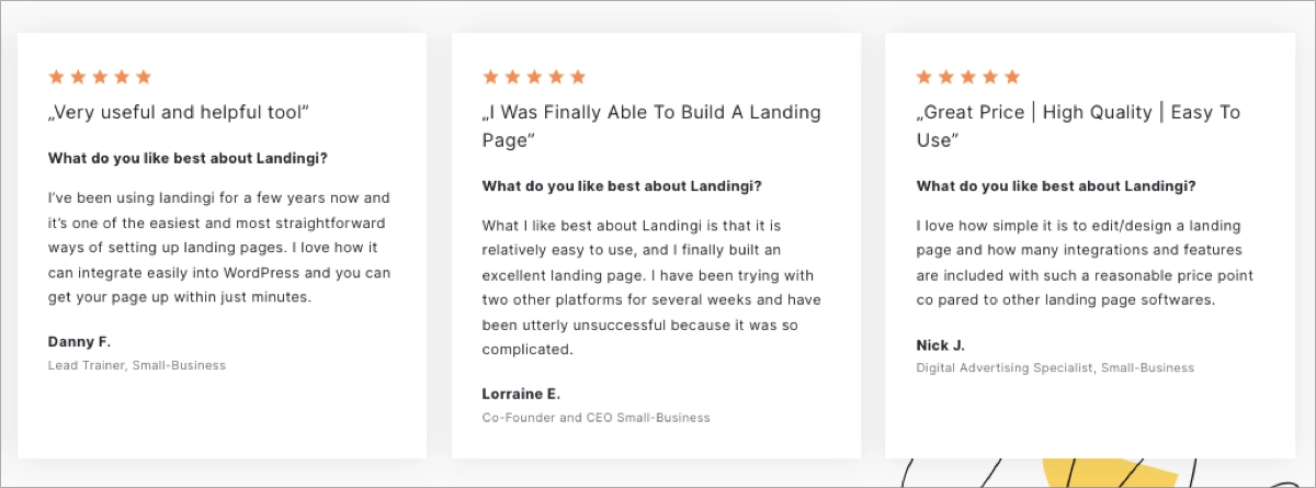 landingi web builder reviews