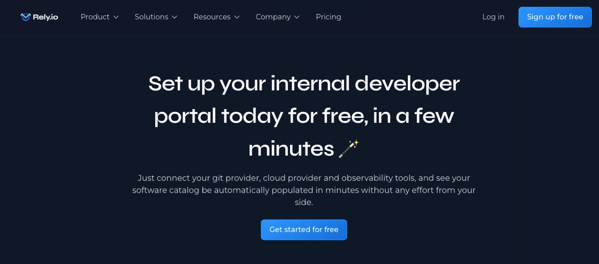 Rely.io - an Example of a Free Trial Landing Page