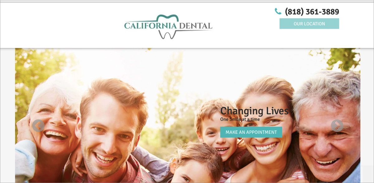 dentist service landing page example