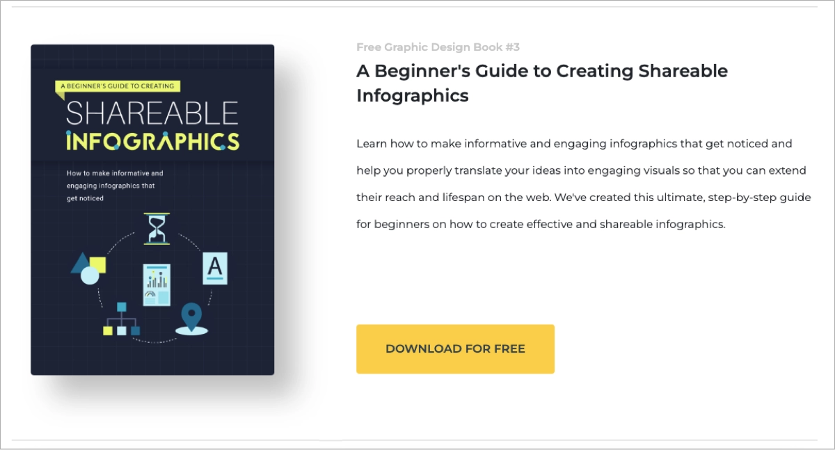 ebook example landing page by Visime