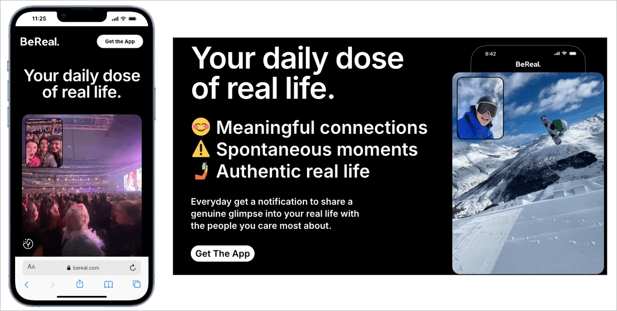 landing page exemples mobiles