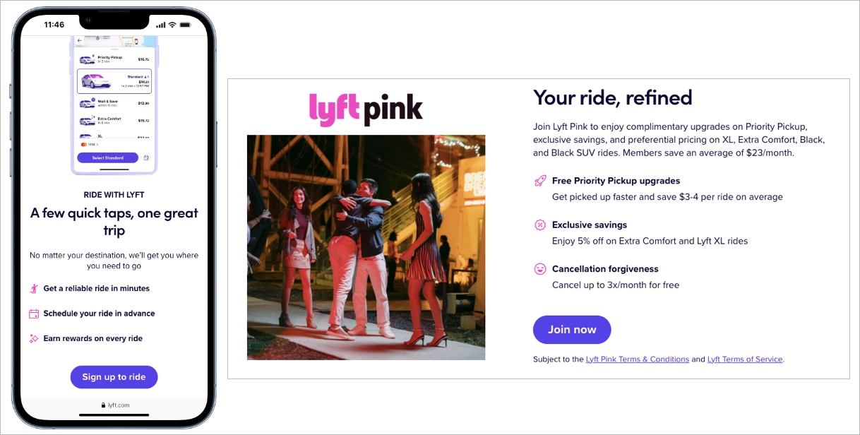 mobile landing page exemple