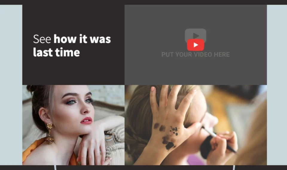 Event landing page section with video preview and past event highlights