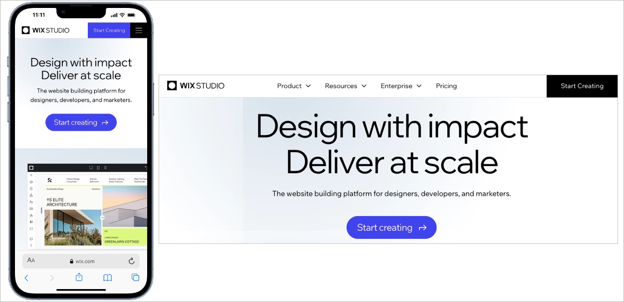 meilleur exemple landing page mobile