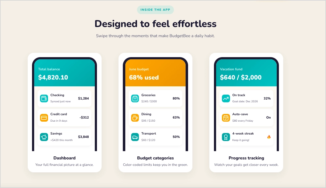 App Landing Page Beispiel