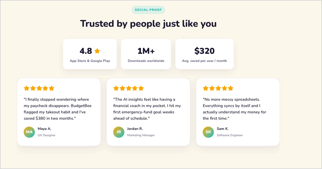 App Landing Page, erstellt von lunar, Landingi
