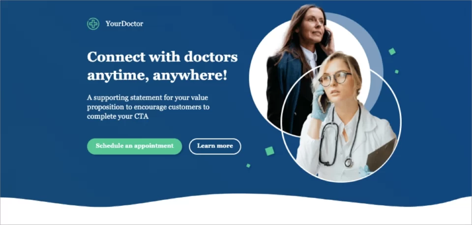 Medical landing page template