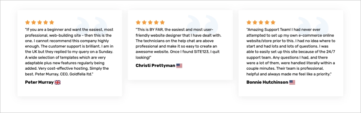 SITE123 reviews