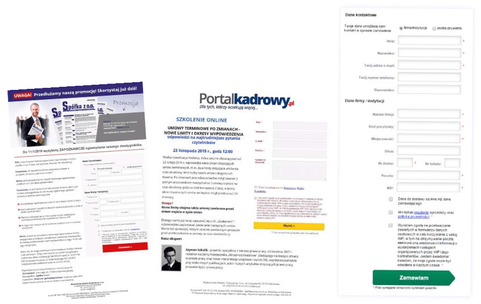 case study wiedza i praktyka gotowe formularze landing page