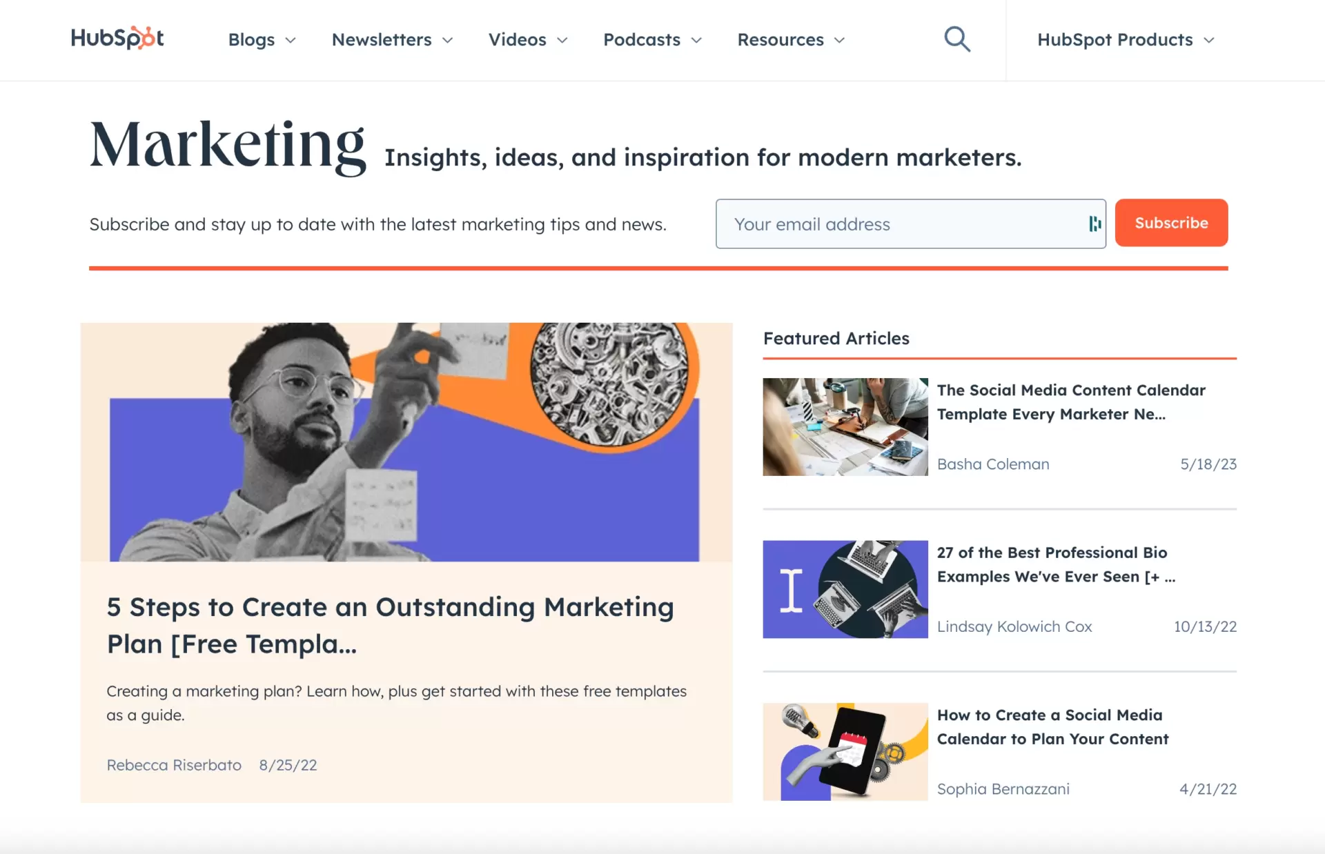 lead form on HubSpot landing page