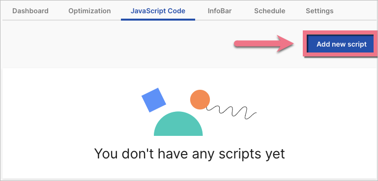Adding new JavaScript code in Landingi
