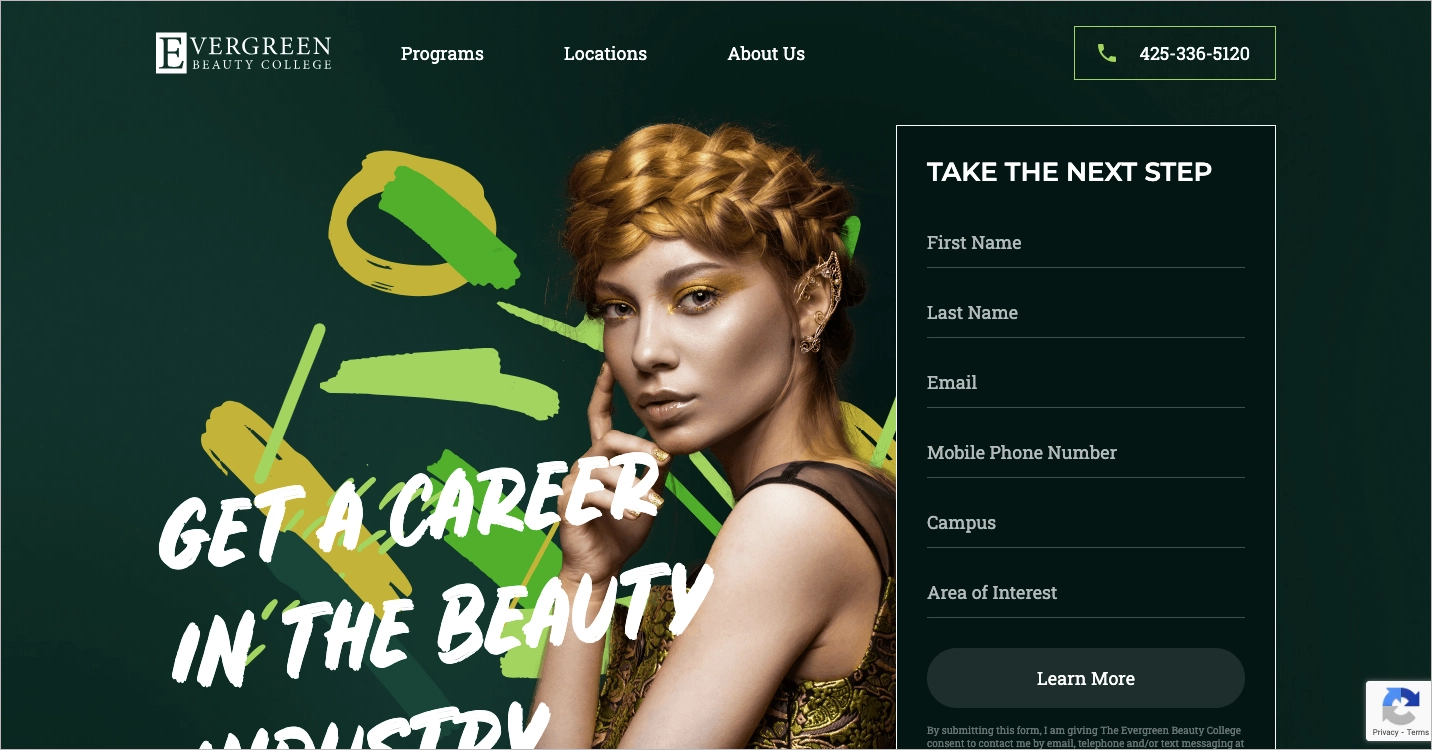 Dienst Landing Pages - Beispiele