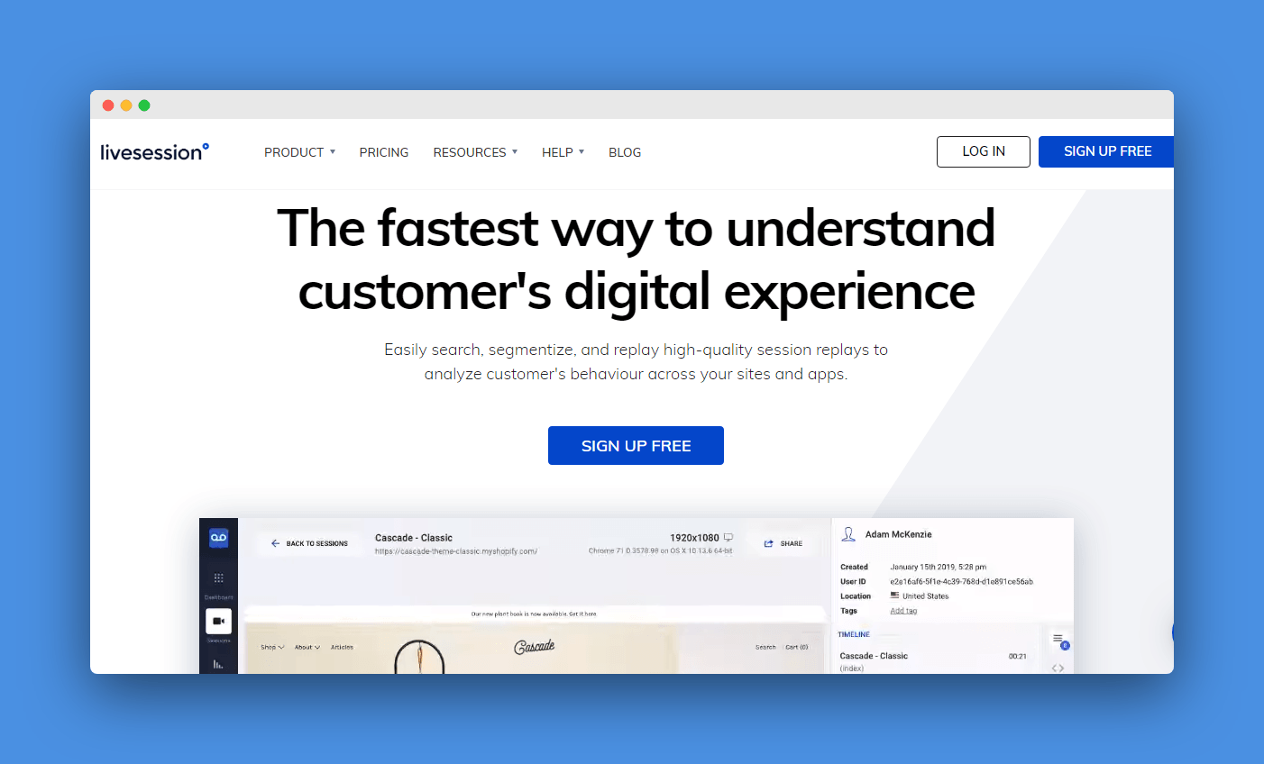 Traffic on a landing page