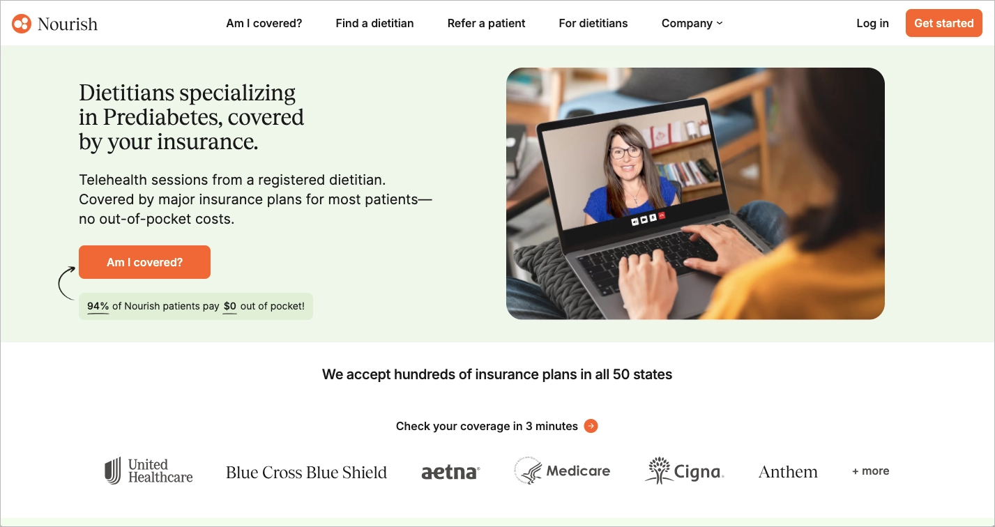 Ernähren Landing Page