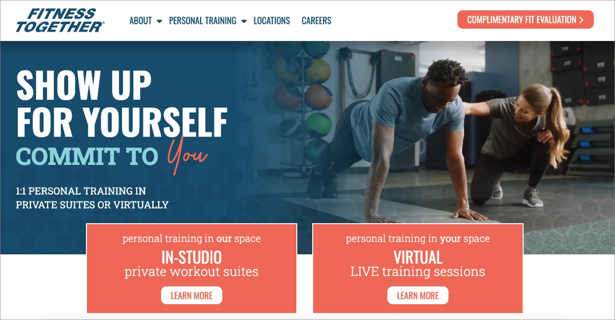 fitness landing page exemplos