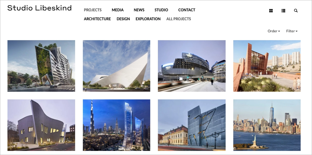 architect's portfolio website example