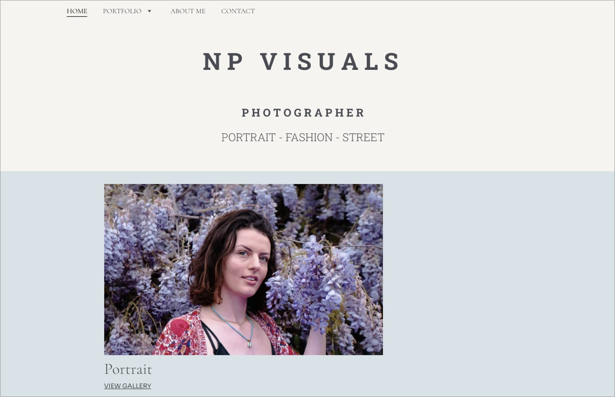 photography business landing page