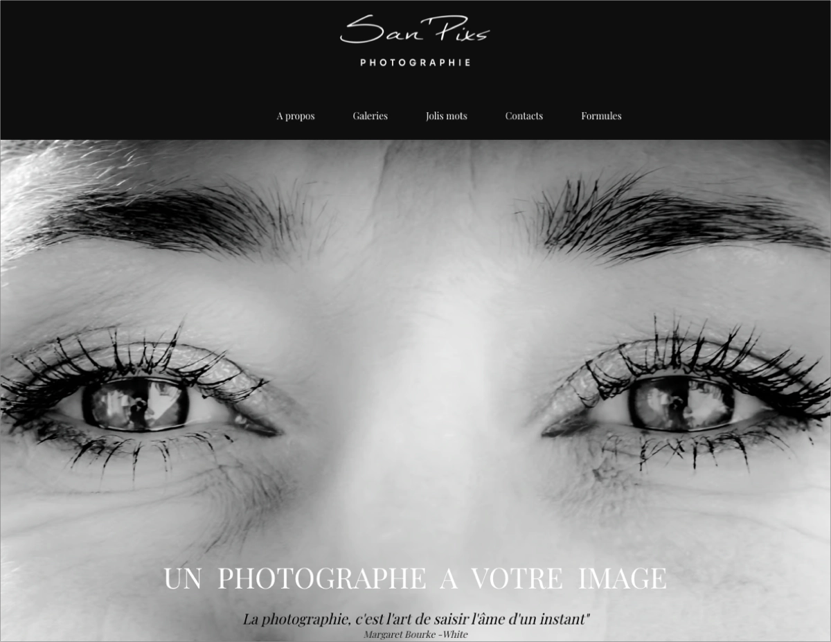 photography landing page example
