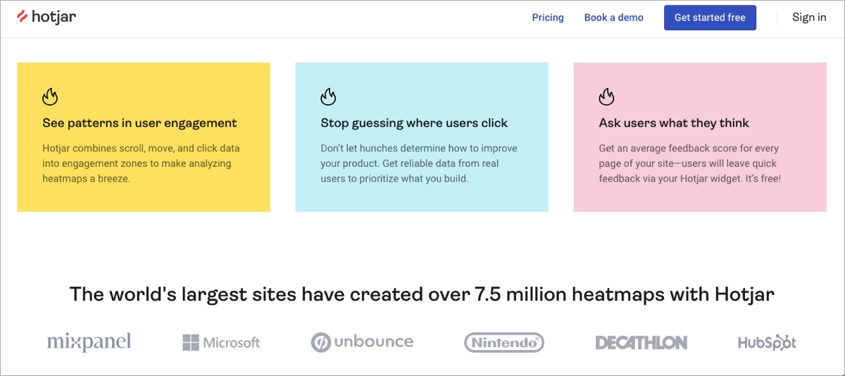 heatmaps to track landing page 