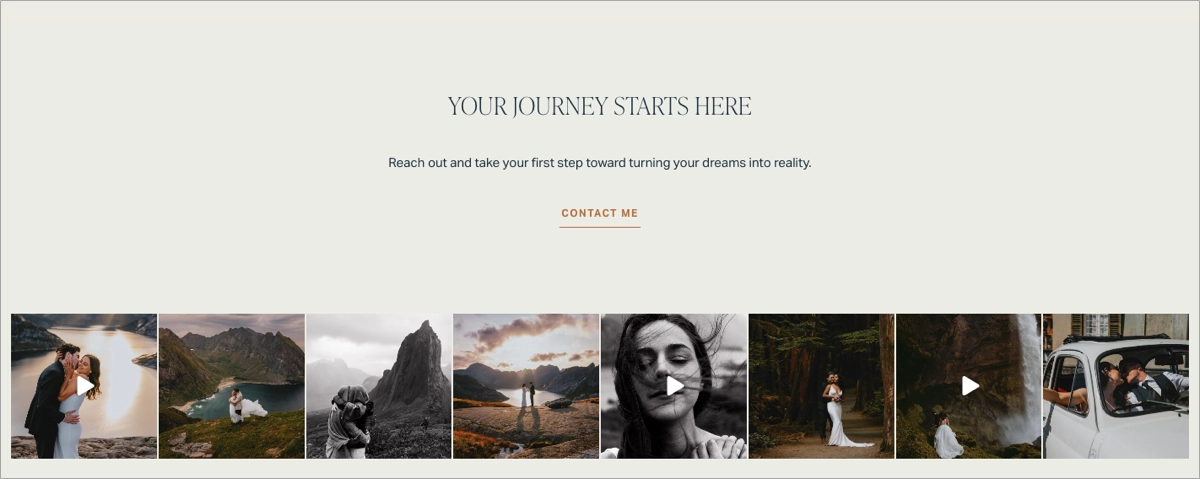 photography landing page inspiration