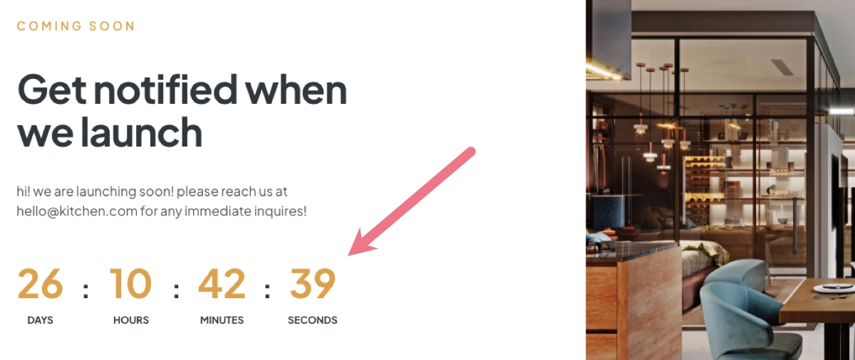great example of countdown timer used to create urgency among page visitors