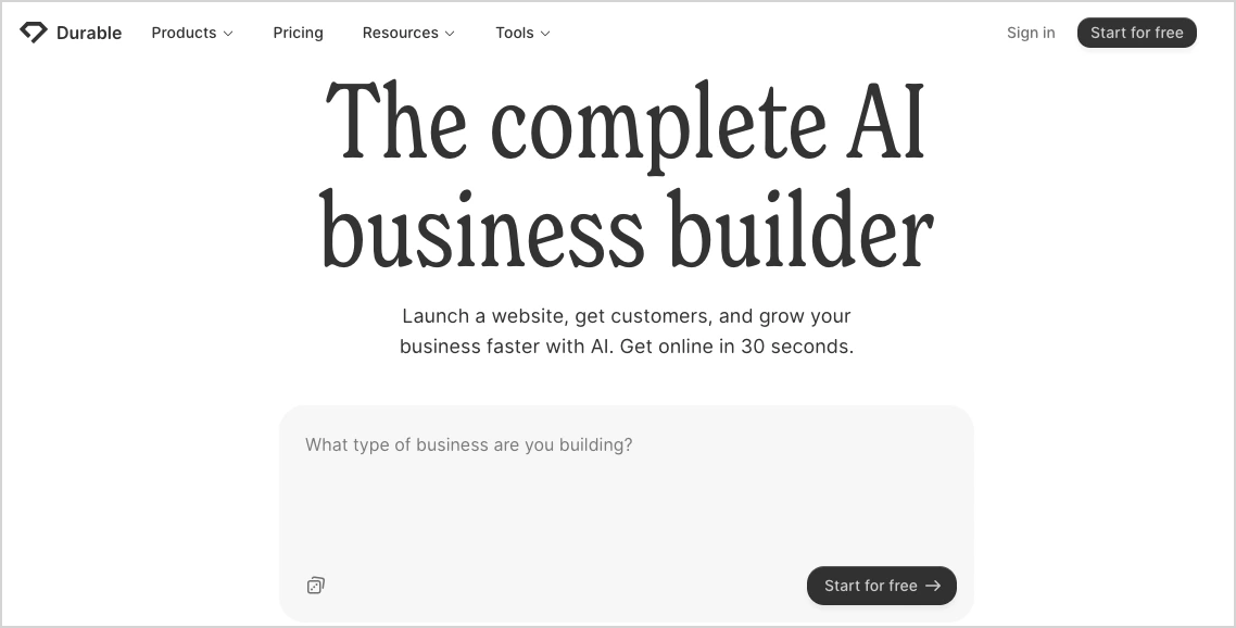 AI landing page generator