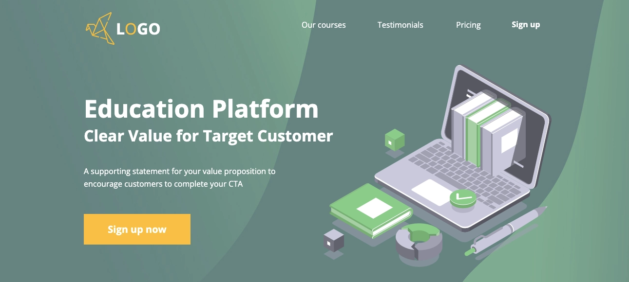 sales landing page template