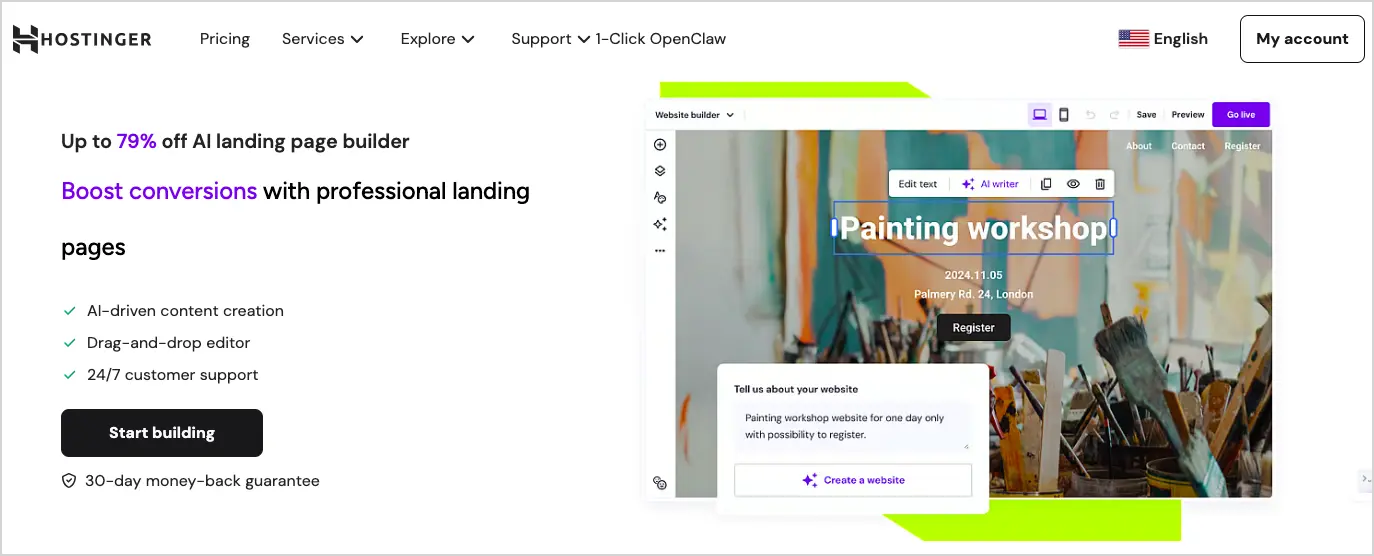 AI landing page generator
