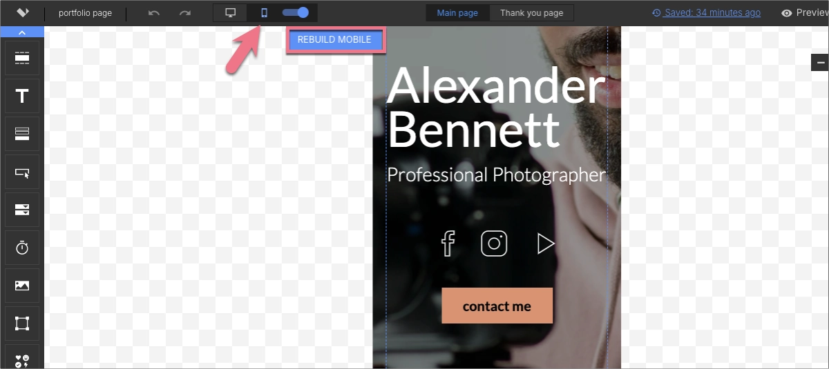mobile optimization in Landingi
