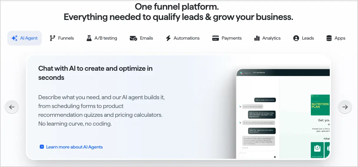 AI landing page generator