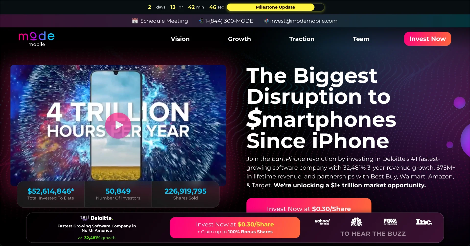 Ejemplo de vídeo landing page moderno