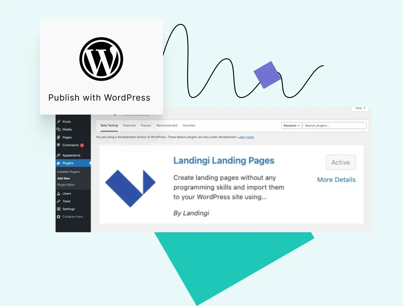 Publishing option in Landingi: WordPress