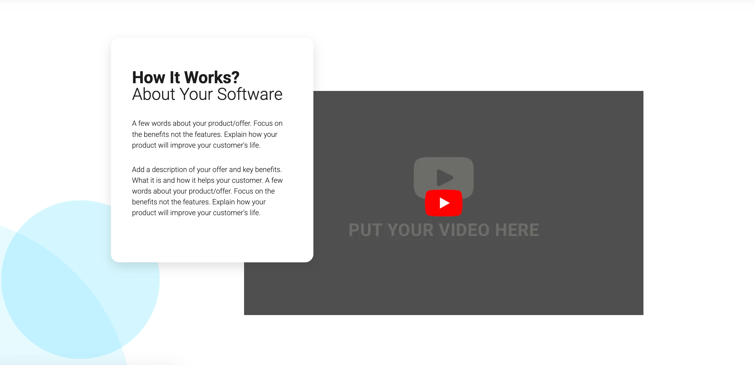 vídeo landing page plantillas para el sector tecnológico y de software