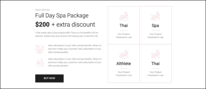 Spa page template