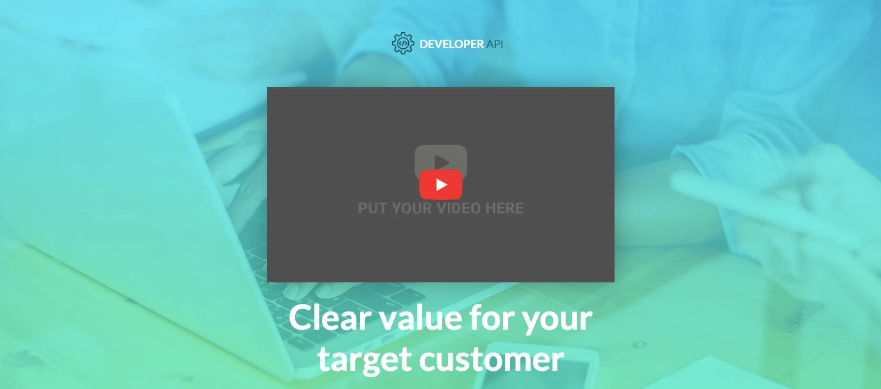 landing page template with video