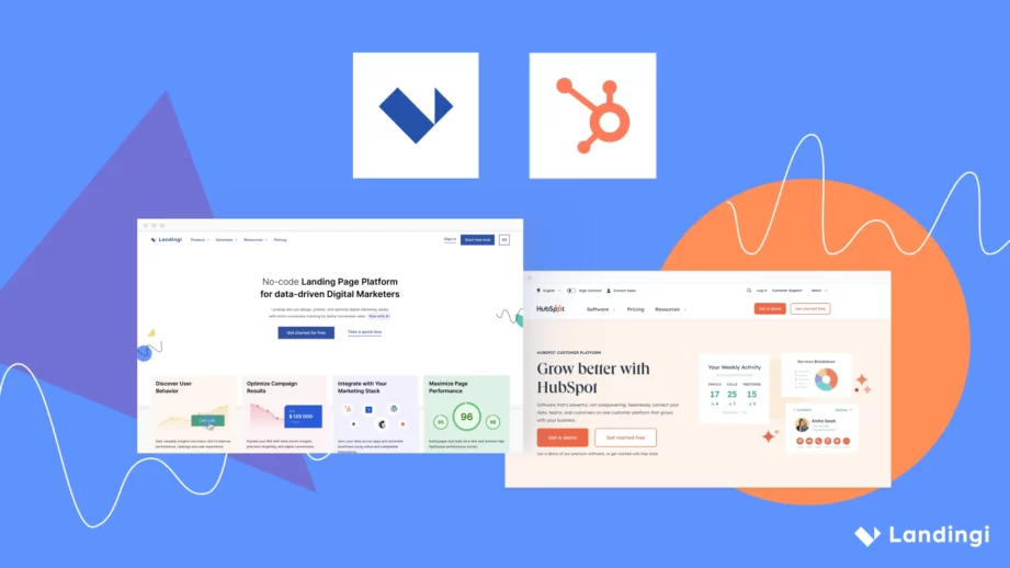 porównanie platformy landing page'y i dgital marketingu landingi i platformy automatyzacji hubspot marketing hub
