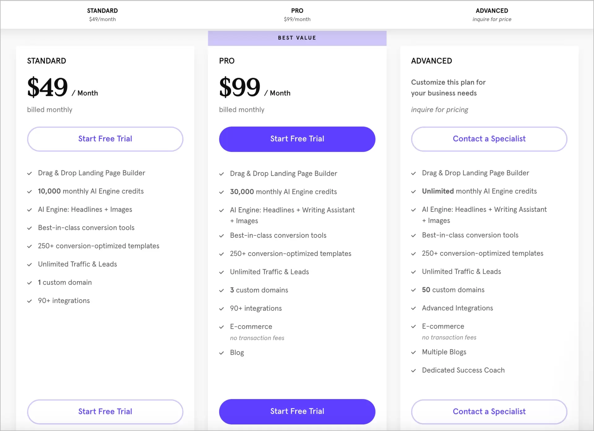 leadpages landing page builder pricing