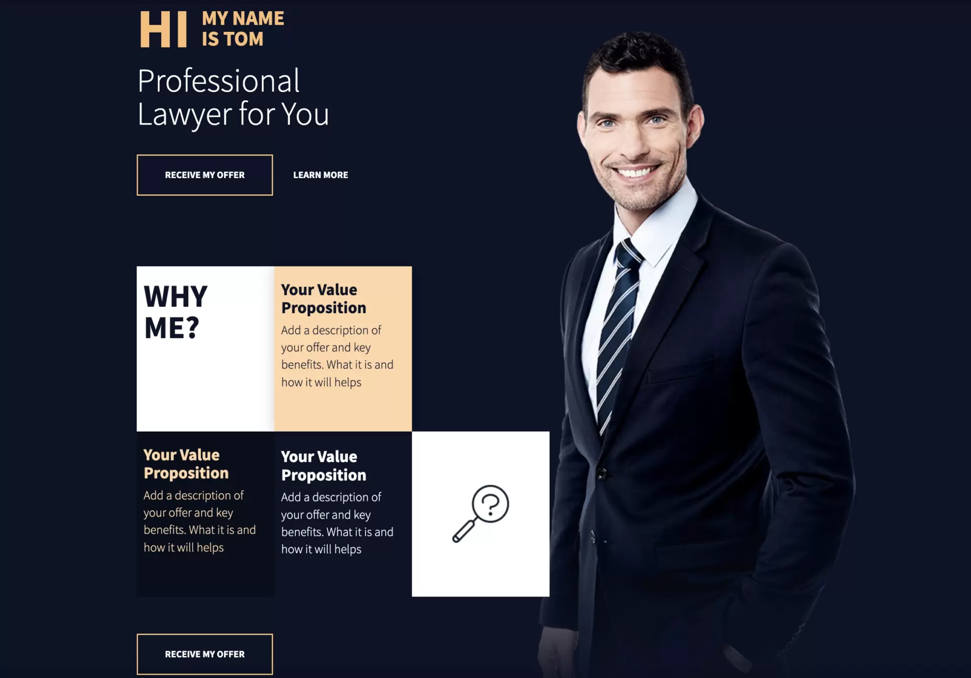 landing page template for ppc for law firms