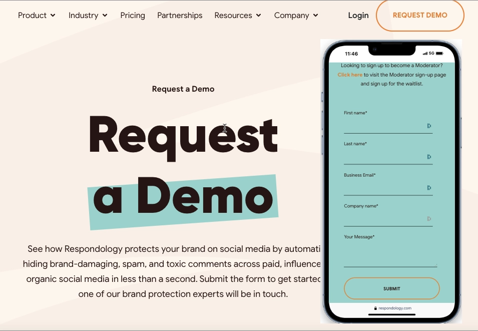 esempio di generazione di lead landing page