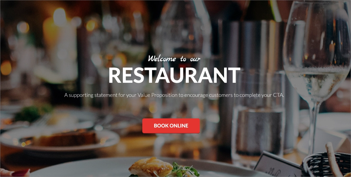 restaurant landing page template for rtl languages