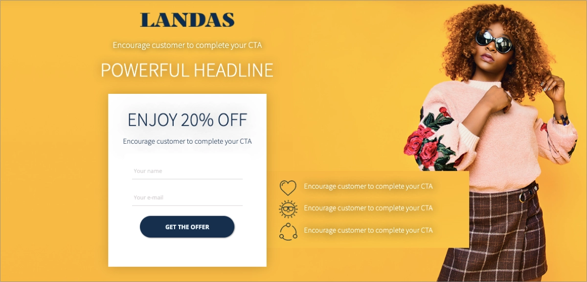 facebook ad campaign landing page template