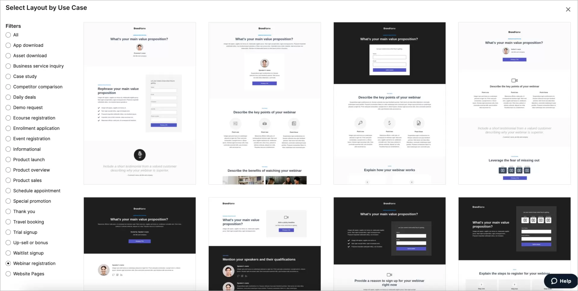 robust landing page templates
