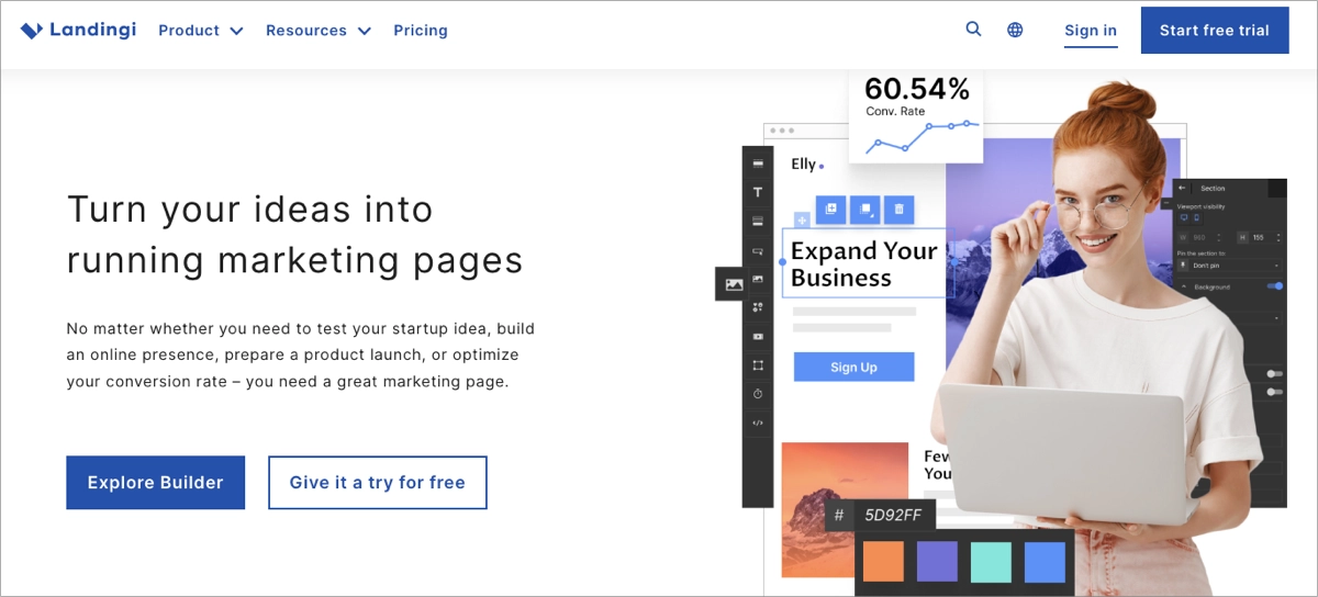 PPC digital ads landing page builder