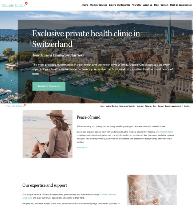 Double Check healthcare landing page